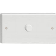 KQDP601W  Varilight 1 gang 2 Way Push on/Push off LED Dimmer 1 x 40-600W WH Plastic